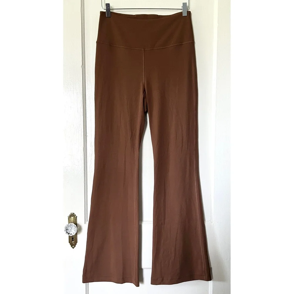 Lululemon Groove Super-High-Rise Flared Pant *Nulu Roasted Brown 10 Gym Athletic